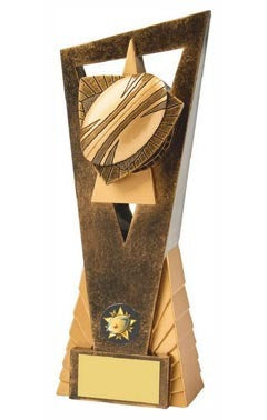 Antique Gold Rugby Ball Edge Award Ant Gold 23cm