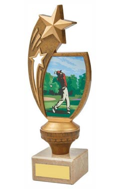 Male Golf Star Holder Award Ant Gold 21cm