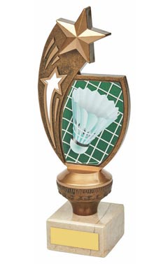 Antique Gold Badminton Star Award Ant Gold 21cm