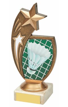 Antique Gold Badminton Star Award Ant Gold 17cm