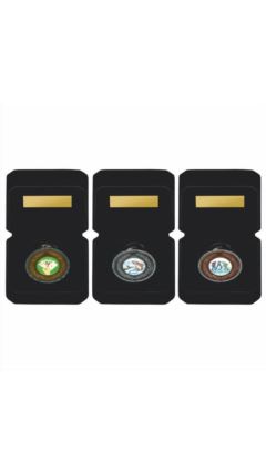 50mm Milled Edge Medal in Luxury Black Case Gold 5cm