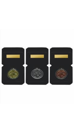 50mm Golf Milled Edge Medal in Luxury Case Gold 5cm