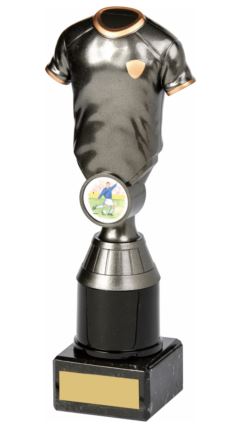 Gunmetal Football Shirt on Marble Ant Silver 18cm