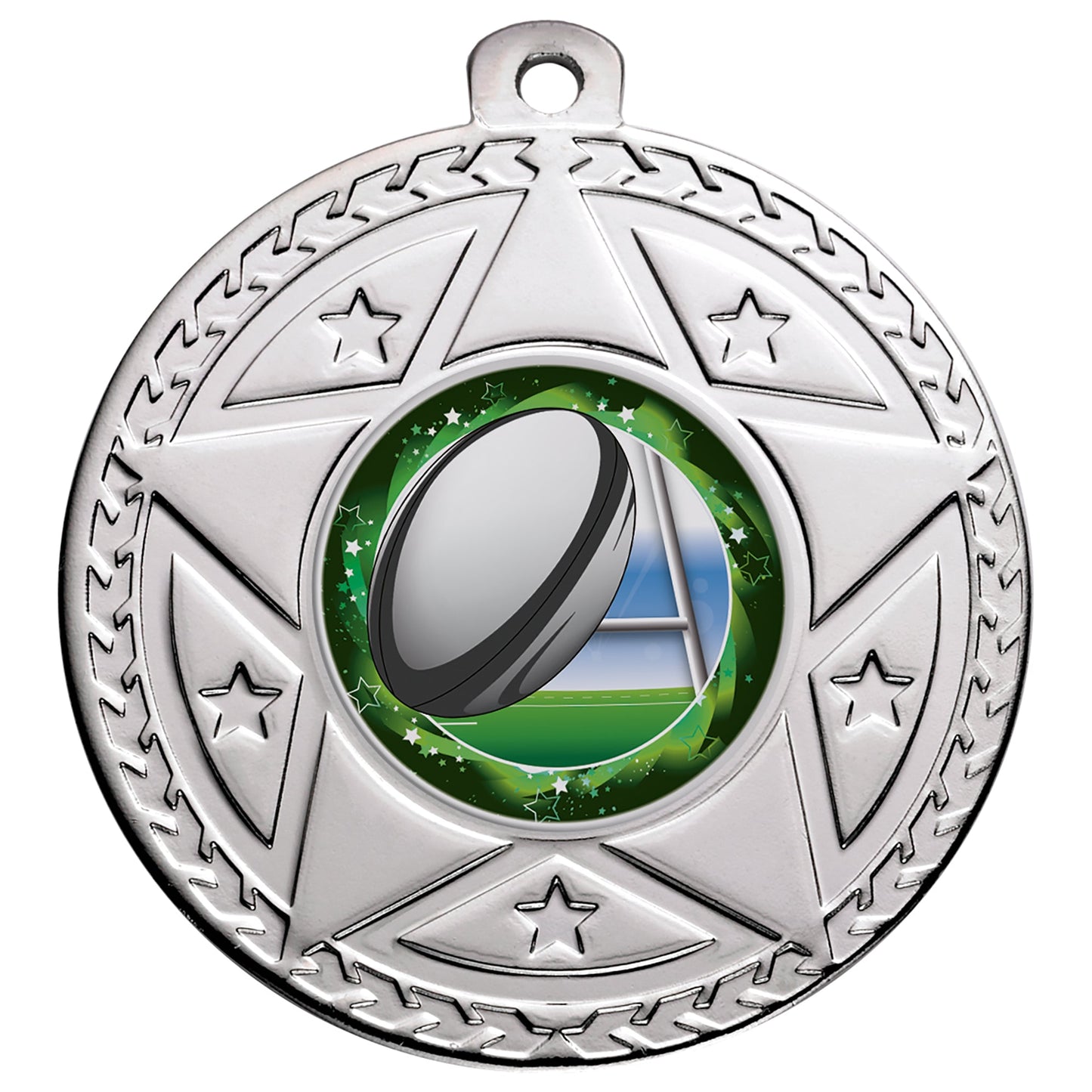 50MM STAR MEDAL SILVER 50mm