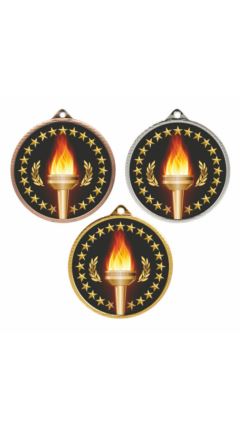 55mm Medal - Victory Torch Bronze 5.5cm