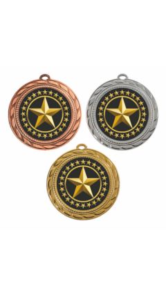 70mm Medal - Star Bronze 7cm