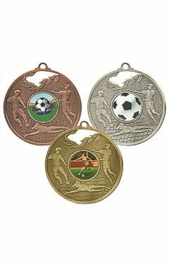 Large 70mm Silver Football Medal Silver 7cm