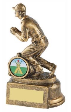 Resin Cricket Fielder Ant Gold 14cm