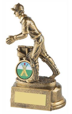 Resin Cricket Wicket Keeper Ant Gold 15cm