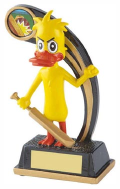 Novelty Cricket Trophy - The Duck Yellow 15cm