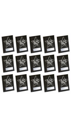 Black Plaque with Football Trim - 15 Awards Black 10cm
