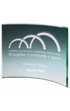 Jade Curve Glass Award Jade 18cm