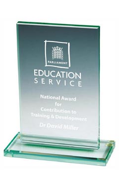 Jade Glass Rectangle Stand Jade 16.5cm