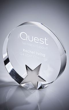 Circular Silver Star Award Clear 14.5cm