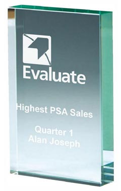 Premium Jade Glass Block Award (In Presentation Case) Jade 10cm