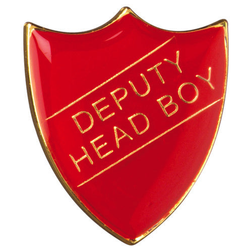School Shield Badge (Deputy Head Boy) Red - 1.25In