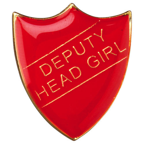 School Shield Badge (Deputy Head Girl) Red - 1.25In