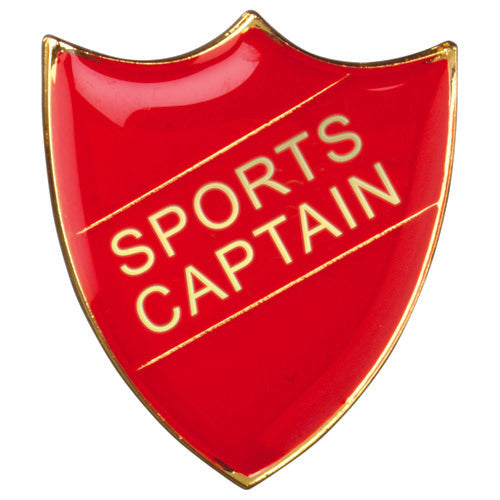 School Shield Badge (Sports Captain) Red - 1.25In