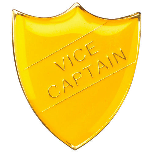 School Shield Badge (Vice Captain) Yellow - 1.25In