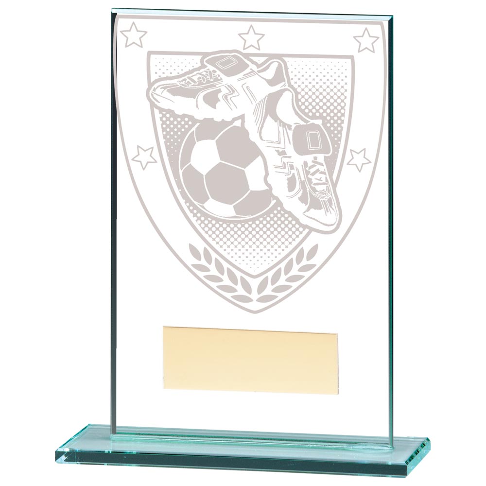 Millennium Football Boot & Ball Jade Glass Award 125mm