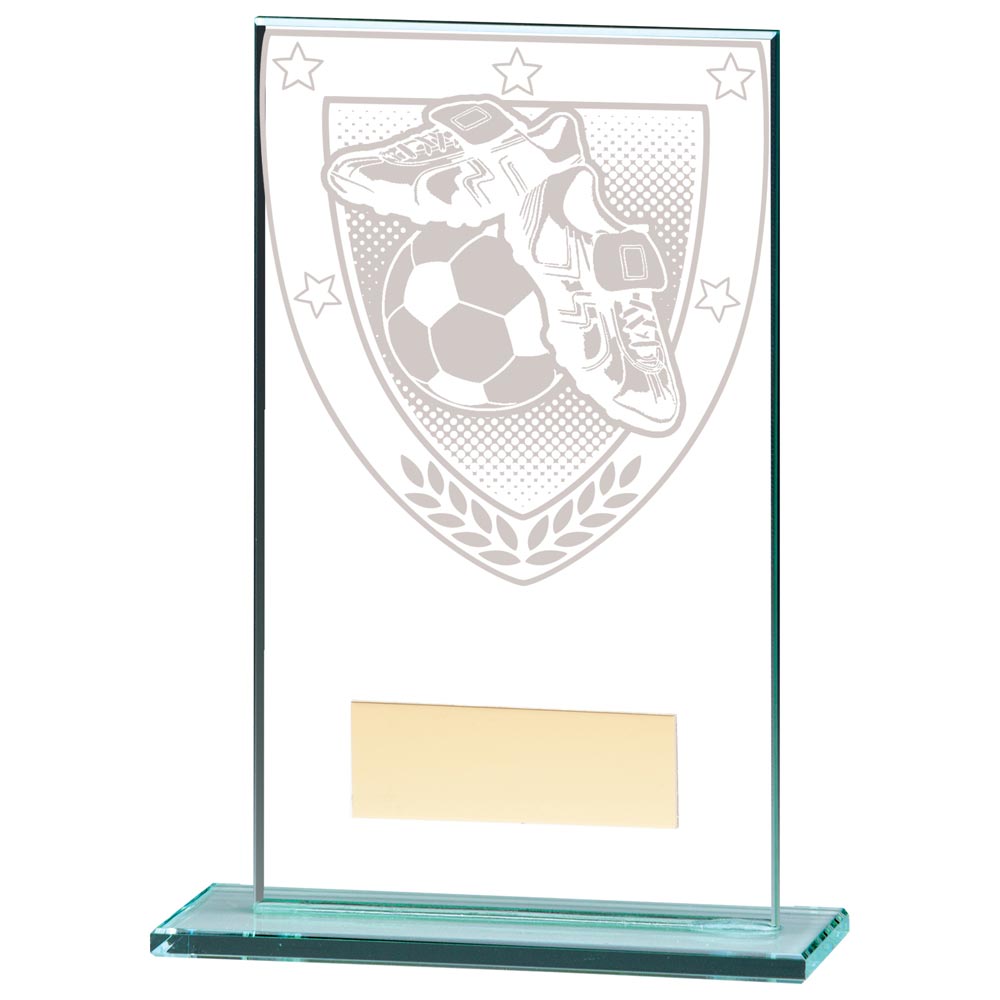 Millennium Football Boot & Ball Jade Glass Award 140mm