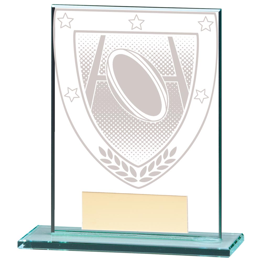 Millennium Rugby Jade Glass Award 110mm