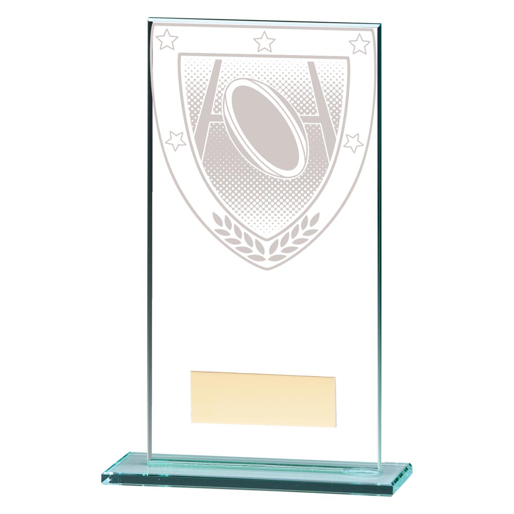 Millennium Rugby Jade Glass Award 160mm