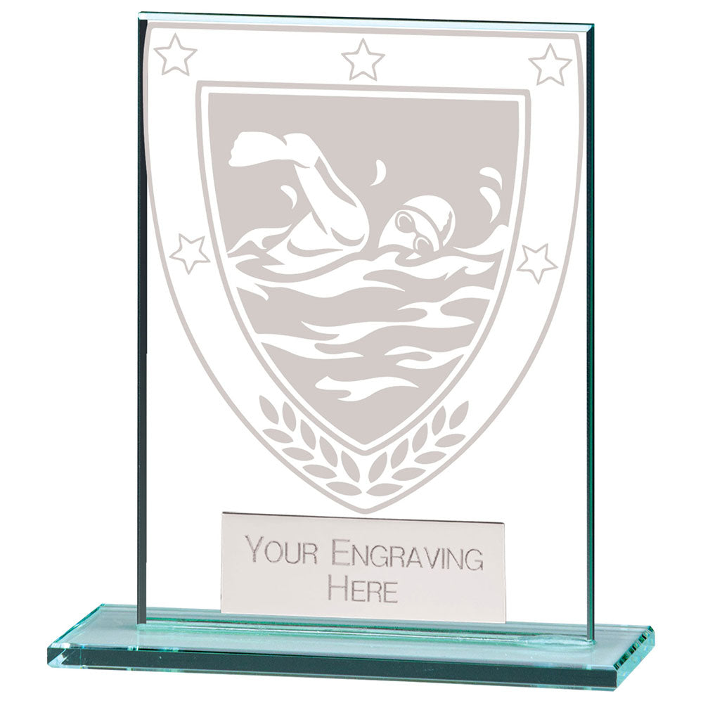 Millennium Swimming Jade Glass Award 110mm
