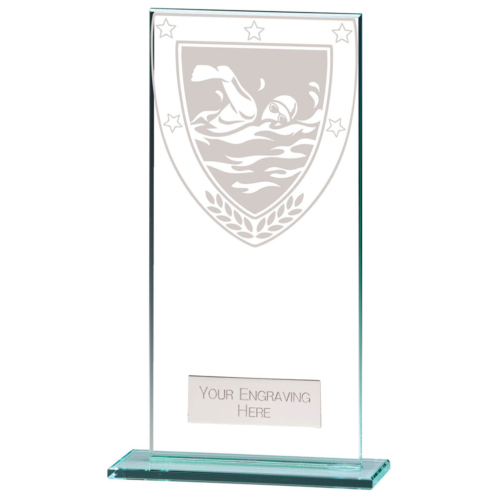 Millennium Swimming Jade Glass Award 180mm
