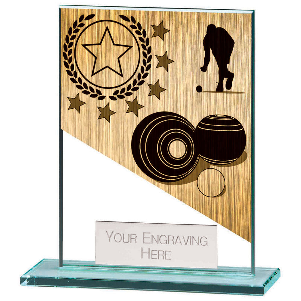 Mustang Lawn Bowls Jade Glass Award 110mm