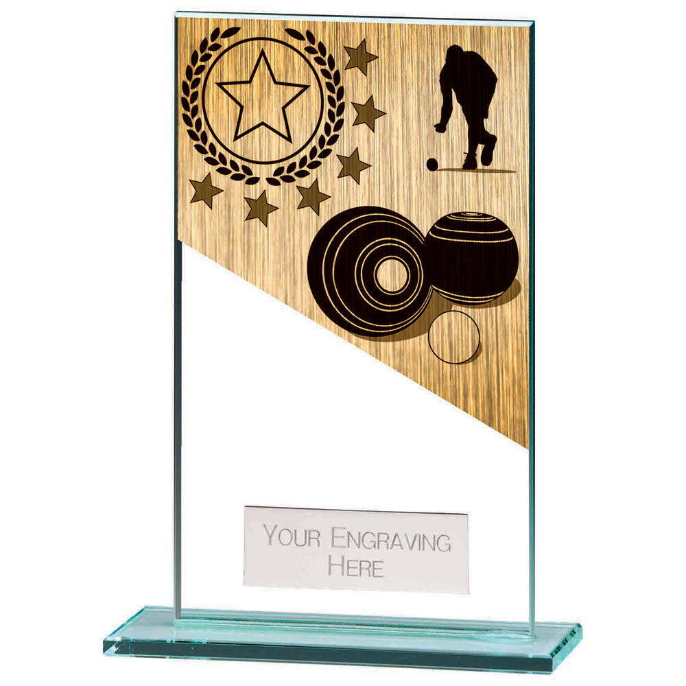 Mustang Lawn Bowls Jade Glass Award 140mm