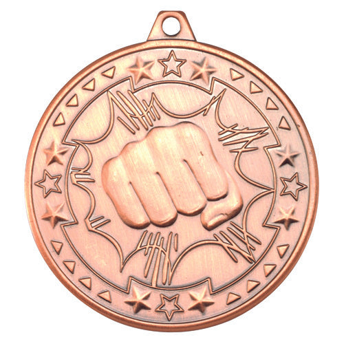 Martial Arts Tri Star Medal Bronze - 2In