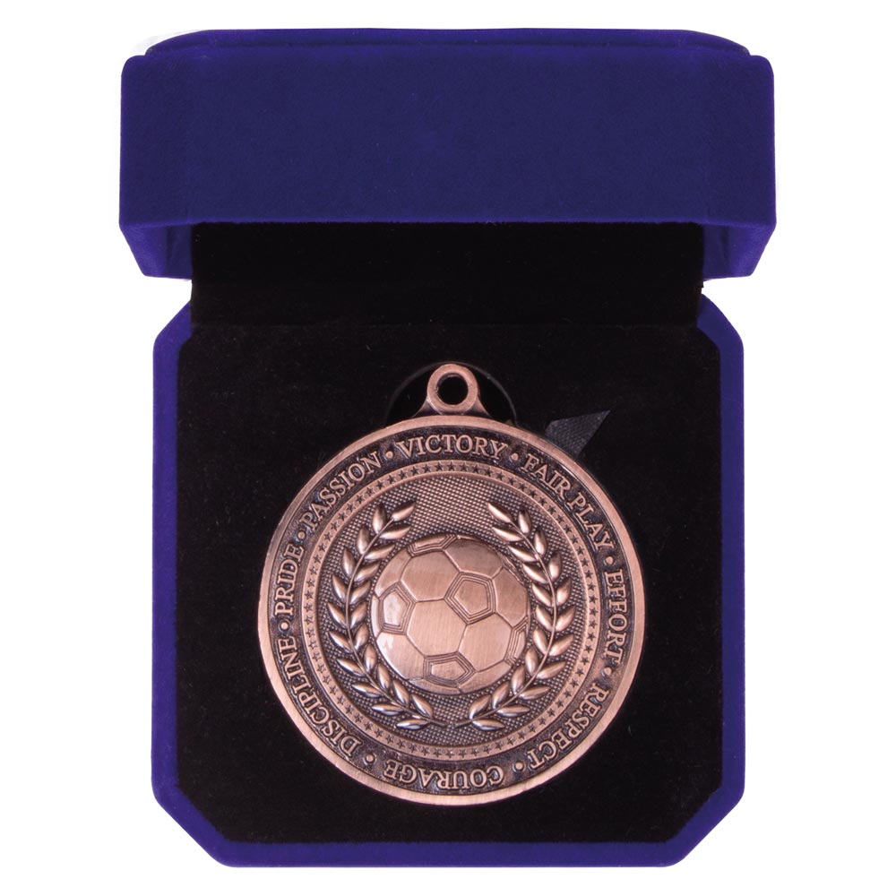 Olympia Football Medal Box Antique Bronze 60mm