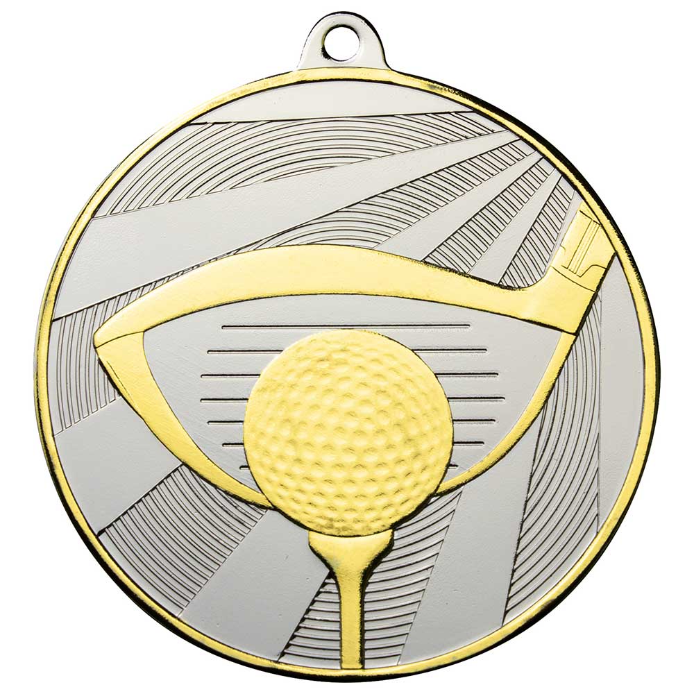 Premiership Golf Medal Gold & Silver 60mm