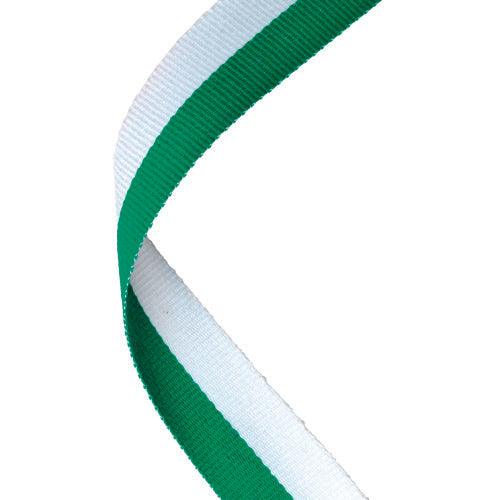 Medal Ribbon Green/White - 30 X 0.875In