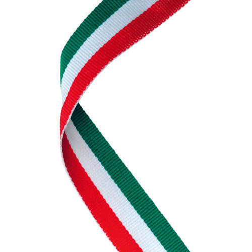 Medal Ribbon Green/White/Red - 30 X 0.875In
