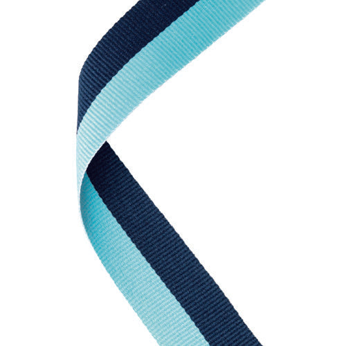 Medal Ribbon Navy Blue/Sky Blue - 30 X 0.875In