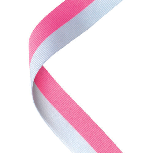 Medal Ribbon Pink/White - 30 X 0.875In