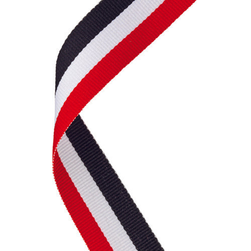 Medal Ribbon Red/White/Black - 30 X 0.875In