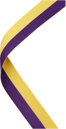 Medal Ribbon Purple/Yellow - 30 X 0.875In