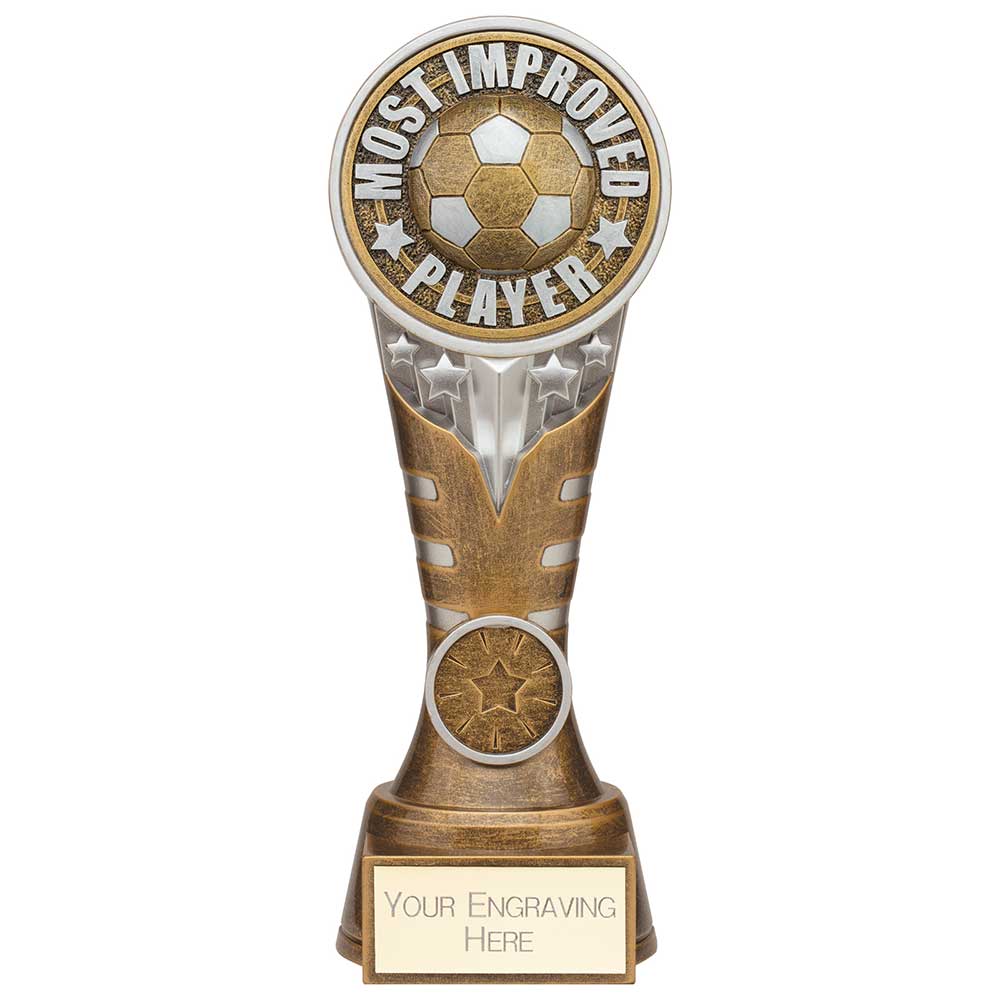Ikon Tower Most Improved Player Award Antique Silver & Gold 200mm