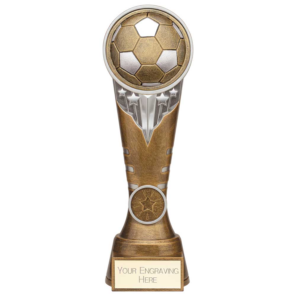 Ikon Tower Football Award Antique Silver & Gold 225mm