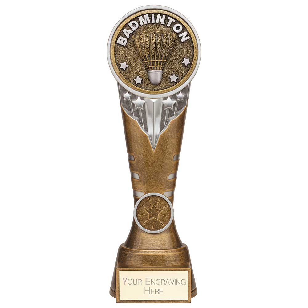 Ikon Tower Badminton Award Antique Silver & Gold 225mm