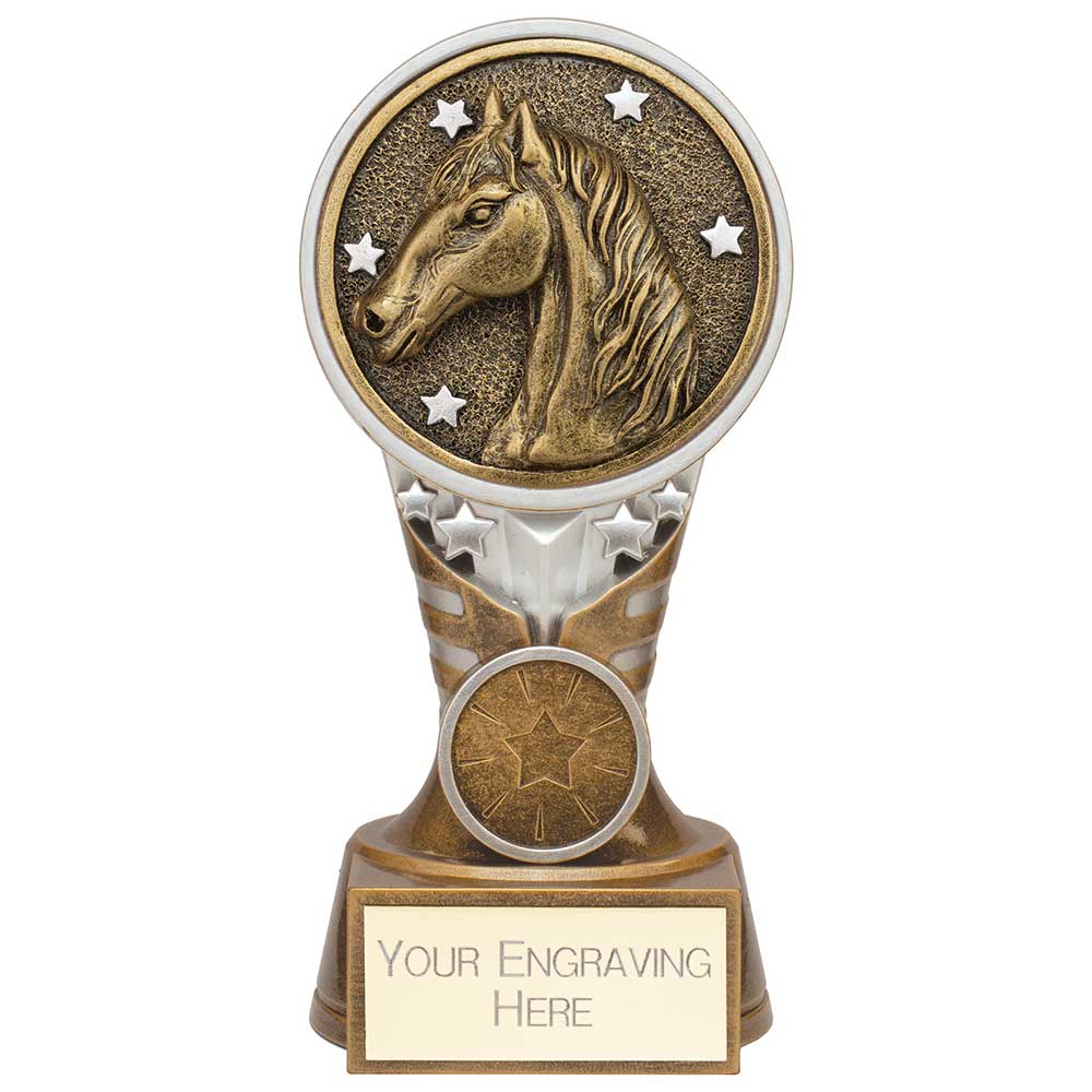 Ikon Tower Equestrian Award Antique Silver & Gold 150mm