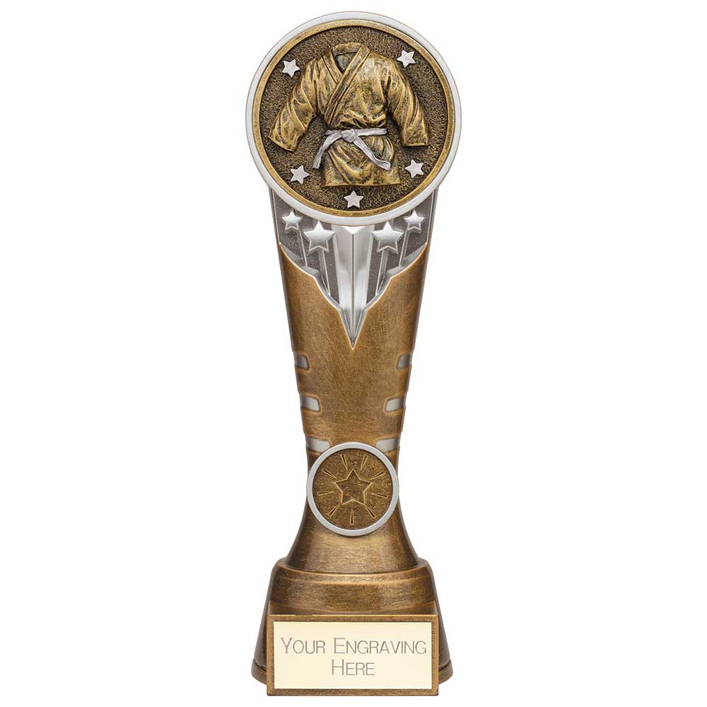 Ikon Tower Martial Arts Award Antique Silver & Gold 225mm