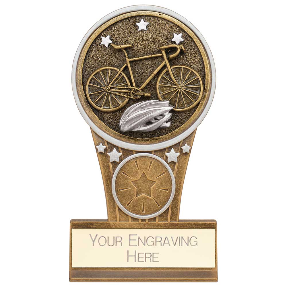 Ikon Tower Cycling Award Antique Silver & Gold 125mm