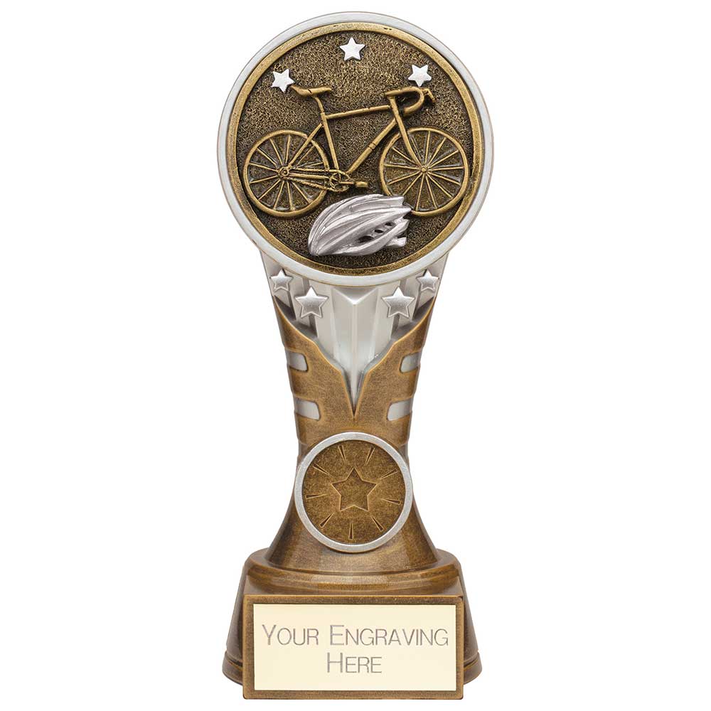 Ikon Tower Cycling Award Antique Silver & Gold 175mm