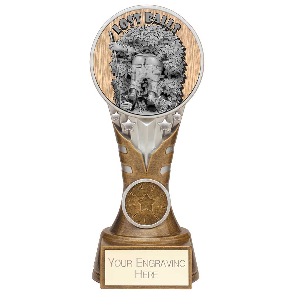 Ikon Goof Balls Lost Balls Award Antique Silver & Gold 175mm