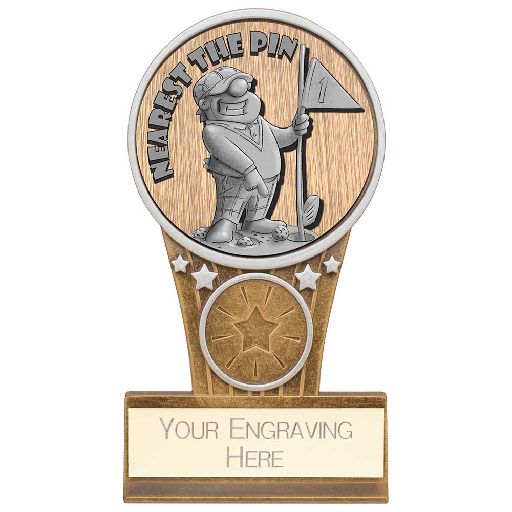 Ikon Goof Balls Nearest The Pin Award Antique Silver & Gold 125mm