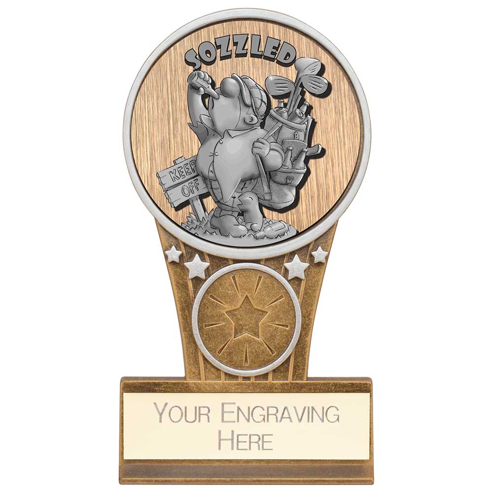 Ikon Goof Balls Sozzled Award Antique Silver & Gold 125mm